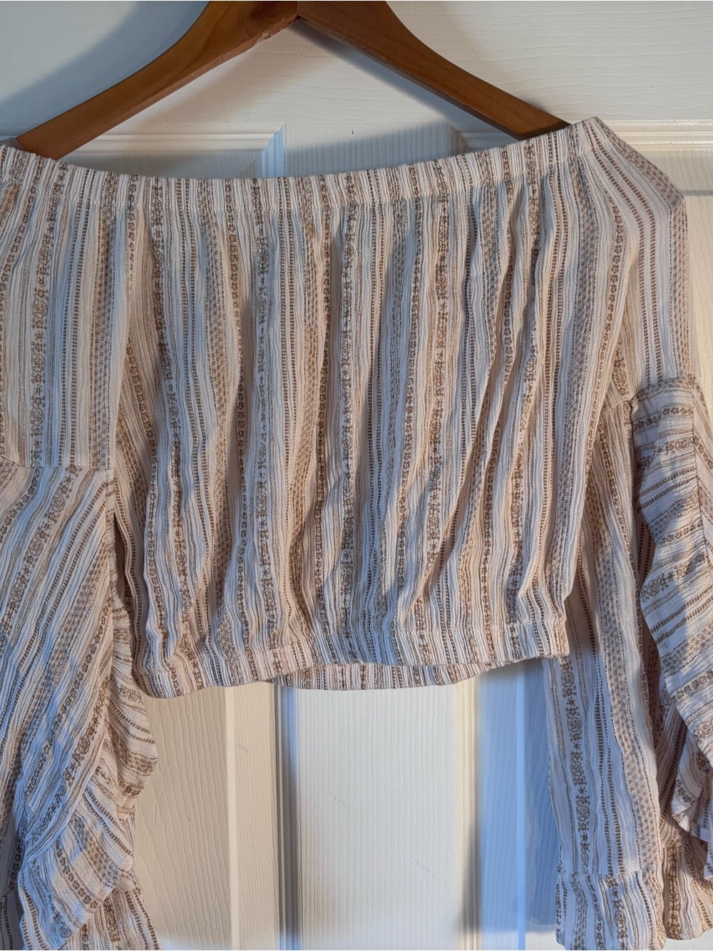 Altar'd State Blush Pink & Cream Ribbed Tank